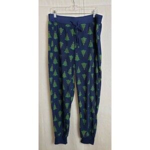 Merry Wear Womens Pajama Bottom Pants XL Christmas Trees Drawstring Front NEW